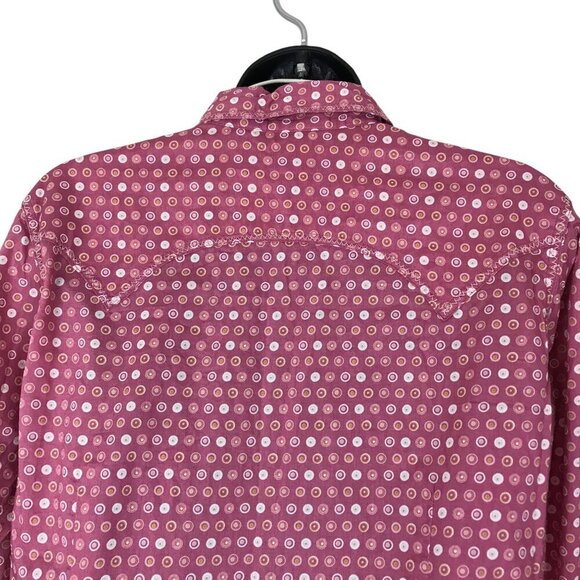 Ariat Western Inspired Pink Button Down Shirt With Snaps Size M - Picture 7 of 9